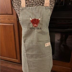 Highland Cow Custom Embroidered Apron